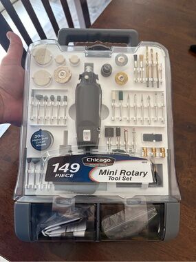Chicago Gray Mini Rotary Tool Set and case